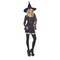 Women's Sparkle Witch Costume with Black Tunic and Classic Witch Hat